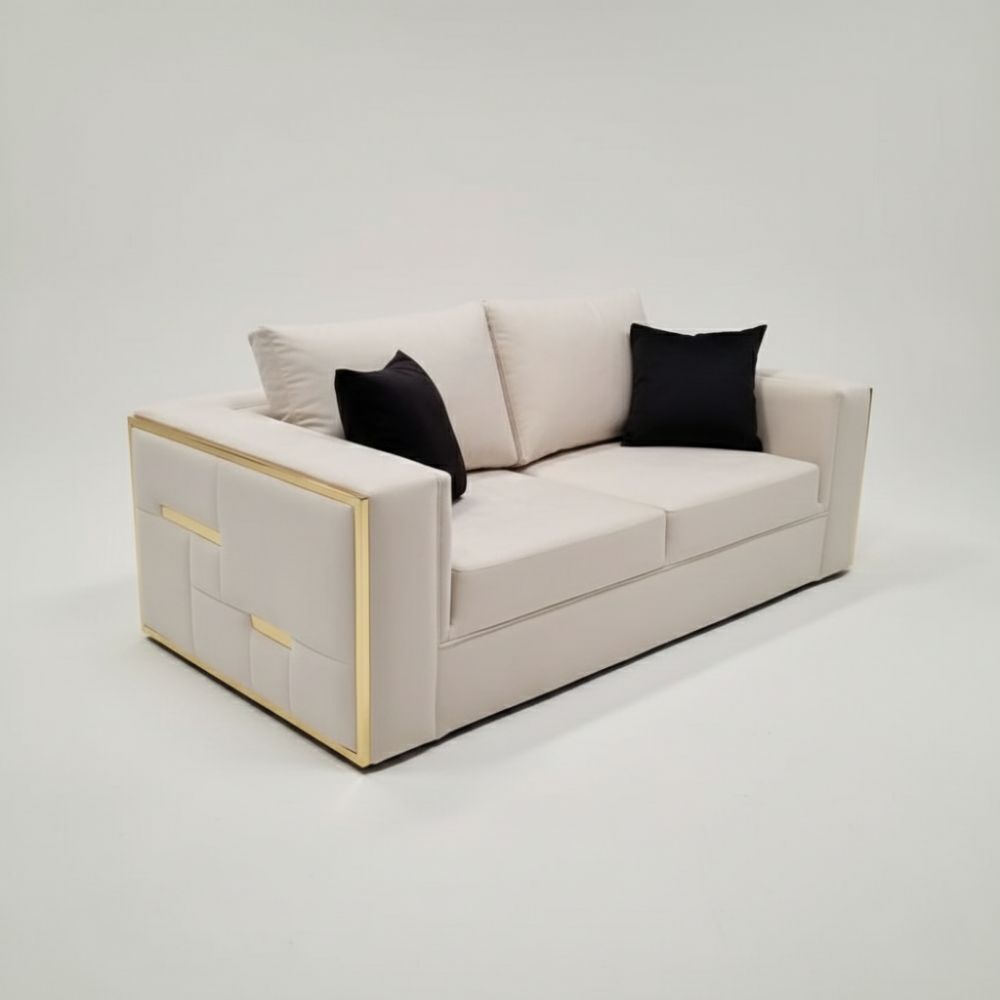 Modern living room sofa in neutral fabric - Drizz