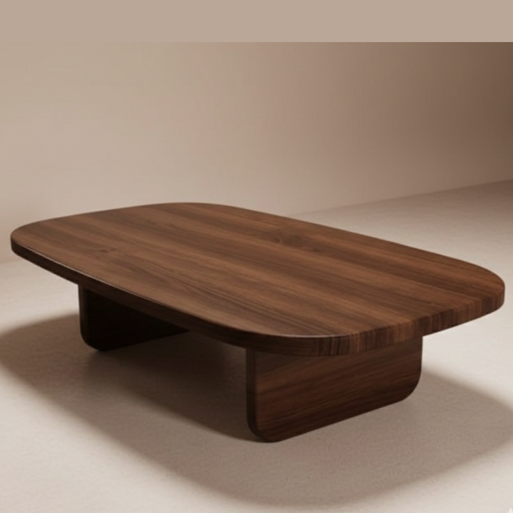 Modern Rounded Coffee Table – Low Profile Design - Drizz