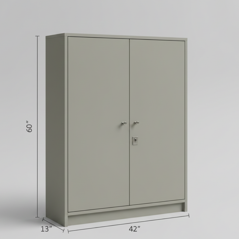 Tall Slim Shoe Cabinet with Lock | 3.5 ft Wide | 5 ft Height | Compact Vertical Storage - Drizz