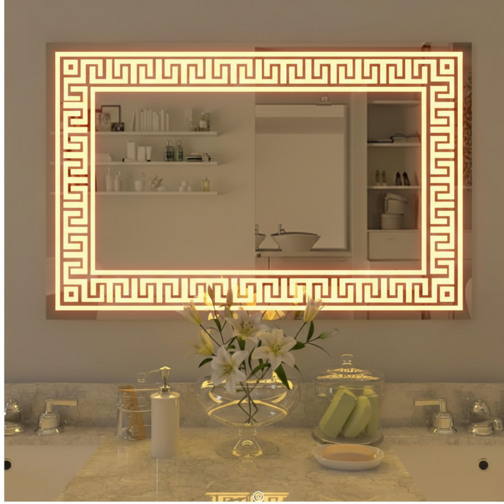 Decorative Rectangular LED Bathroom Mirror - Drizz