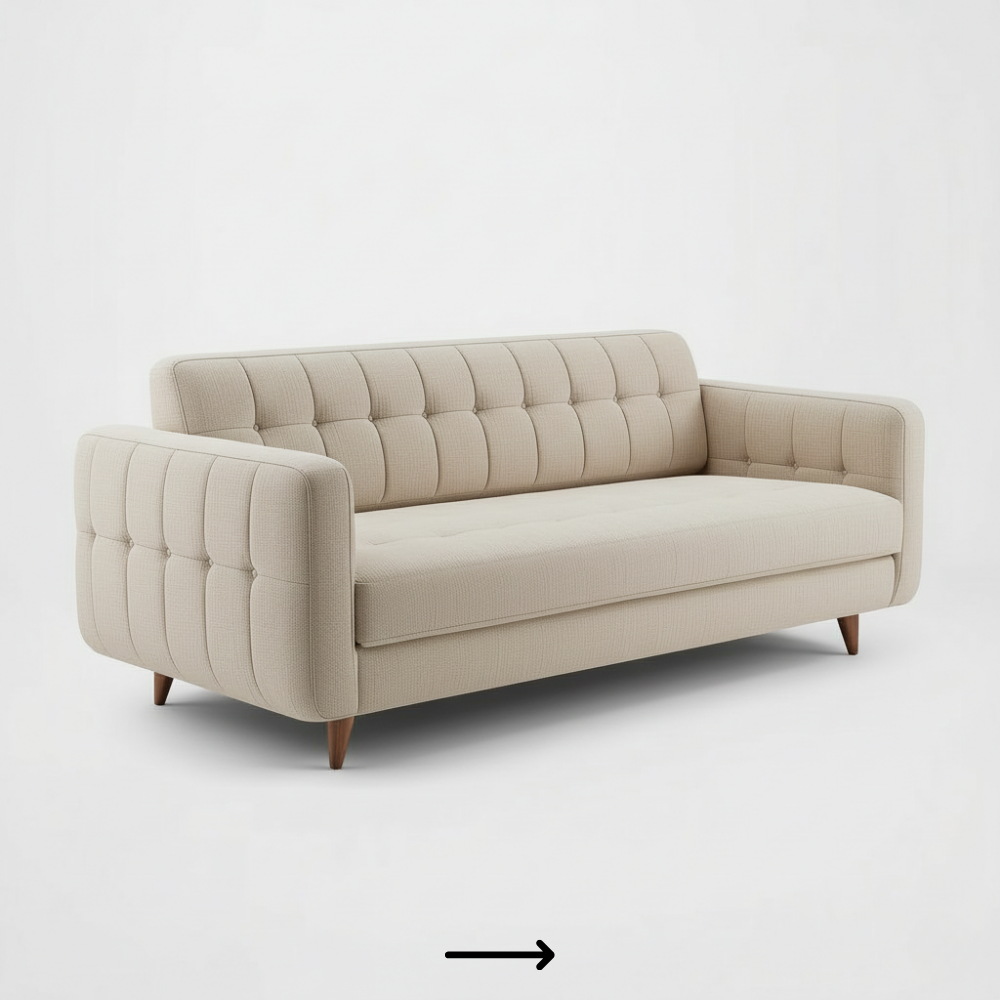 Modern straight fabric sofa for living room - Drizz