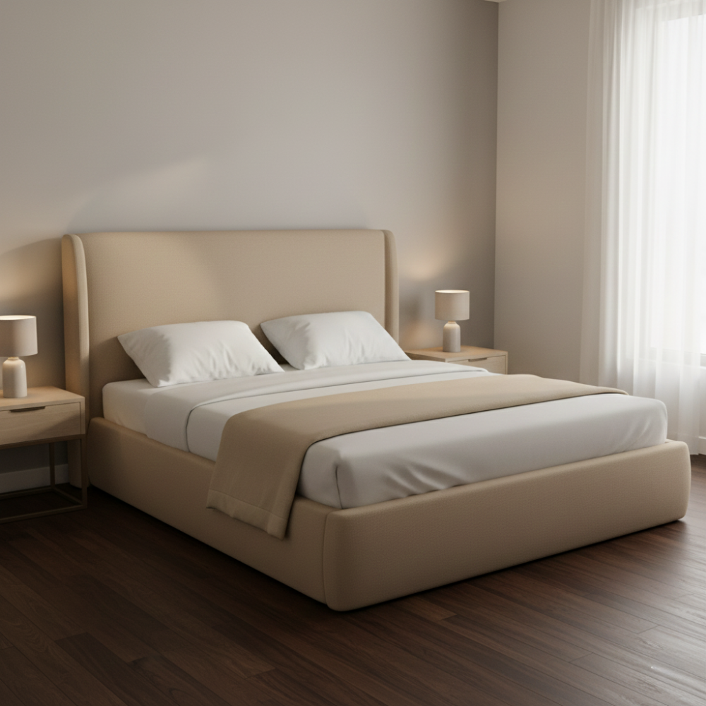 Fully Upholstered Panel Bed with Storage - Drizz