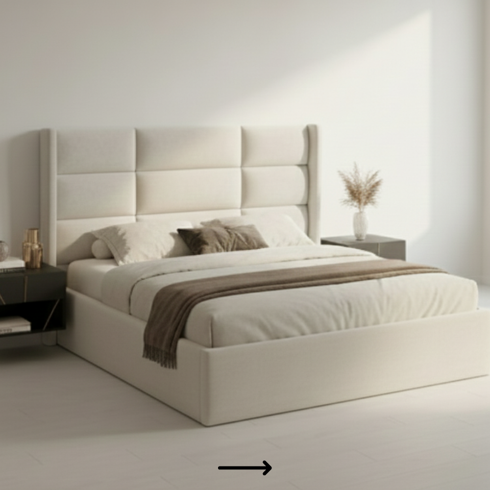Premium Upholstered King Size Bed - Drizz