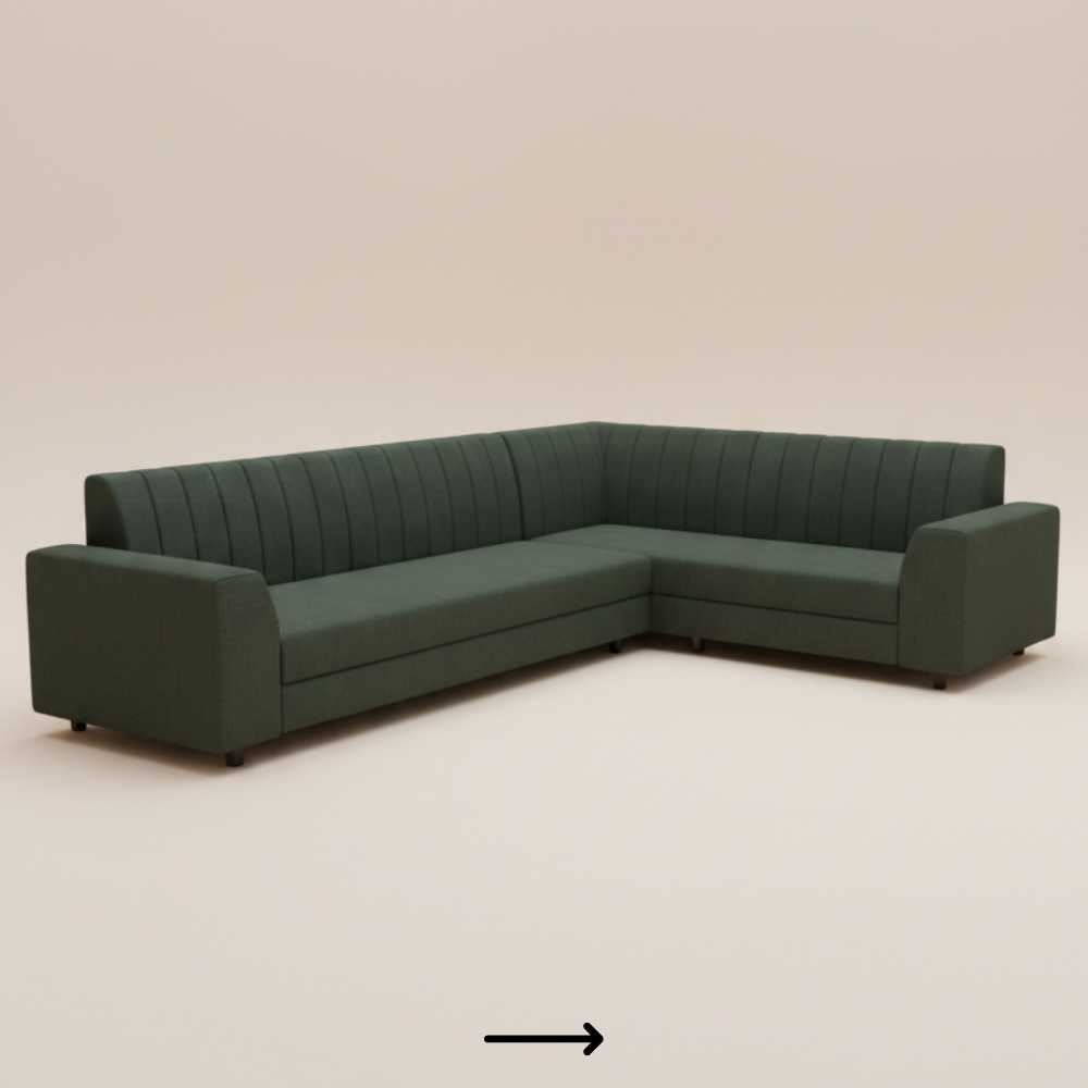 Minimal L-shape sofa design - Drizz