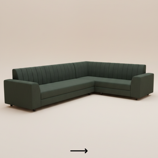 Minimal L-shape sofa design - Drizz