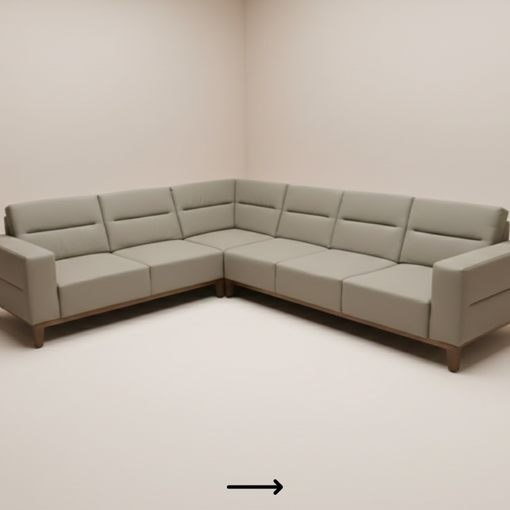 Modern L-shape fabric sofa - Drizz