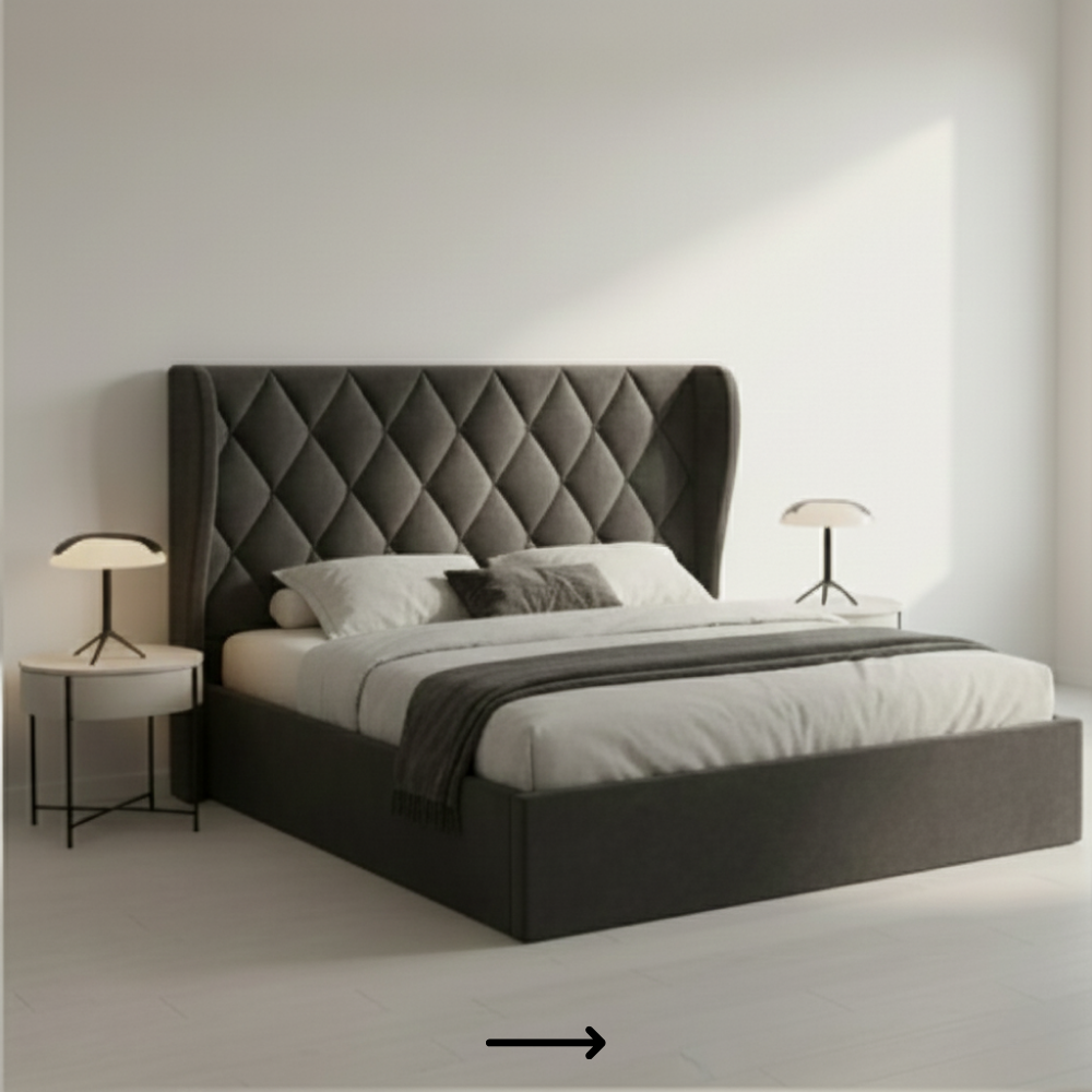 Premium Upholstered Queen Size Bed - Drizz