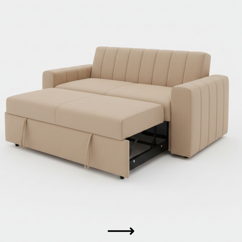 Modern Sofa Cum Bed | Space-Saving Convertible 3-Seater - Drizz