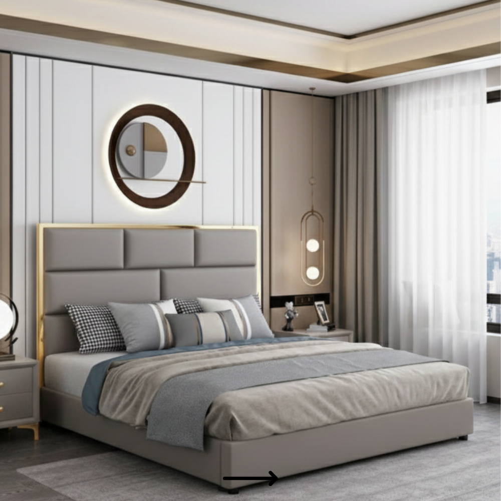 Luxury Fully Upholstered Panel Bed | Extra Plush 3″ Foam | Optional Storage | - Drizz