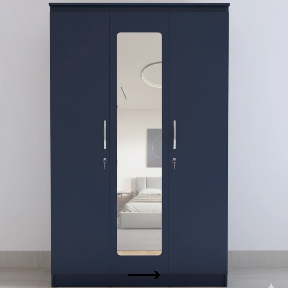 3 Door Wardrobe | 5 ft Wide | Modern Storage Design - Drizz
