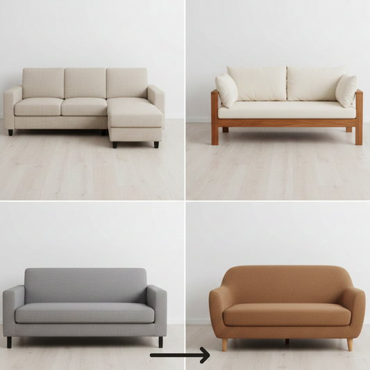 Normal Sofa Re-Upholstery → No stitching, plain back, plain sides - Drizz