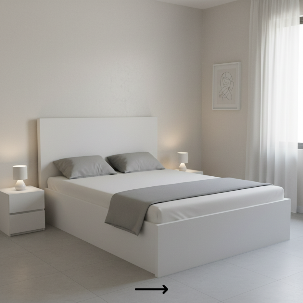 Matt Painted Panel Bed (Duco Spray Finish) | Single, Queen & King | Optional Storage - Drizz