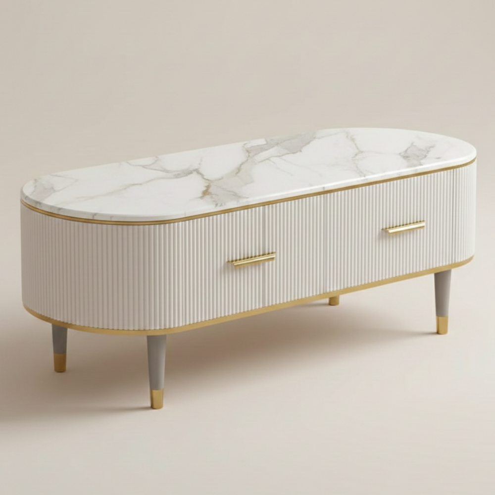 Designer Coffee Table with Marble-Drizz