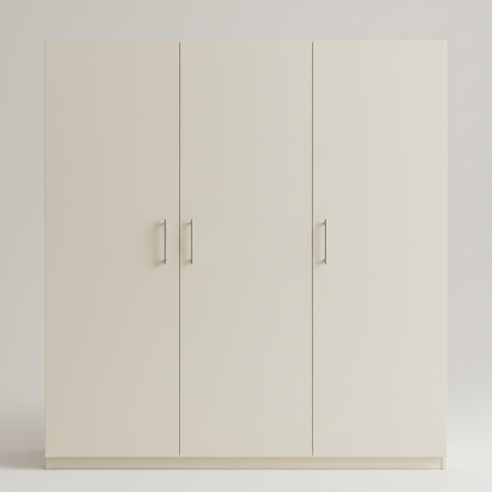 3 Door Wardrobe | 5 ft Wide | Minimal Design - Drizz