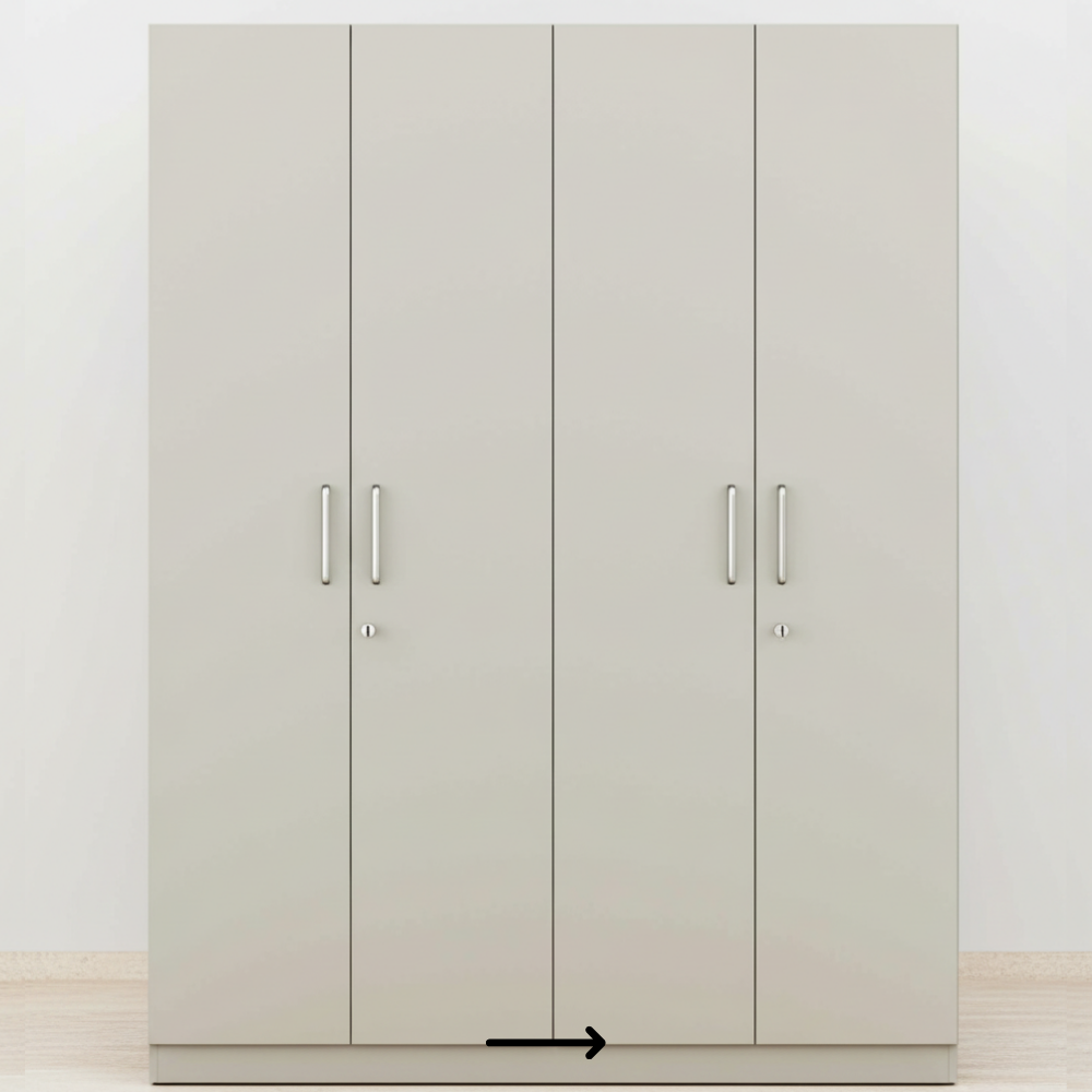 4 Door Wardrobe | 6 ft Wide | Modern Storage Design - Drizz