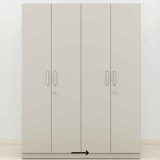 4 Door Wardrobe | 6 ft Wide | Modern Storage Design - Drizz