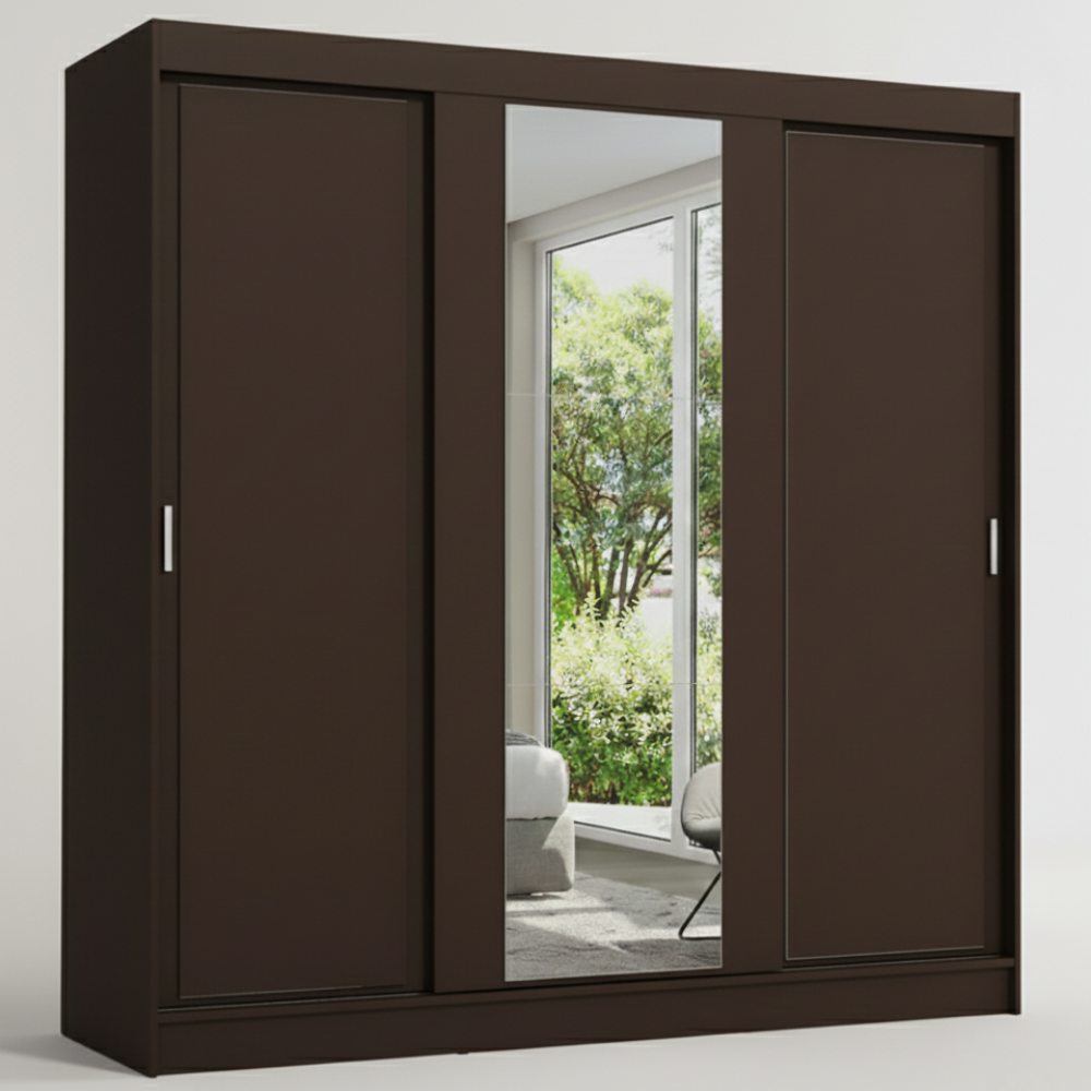 3 Door Sliding Wardrobe | 8 ft Wide | Single or Double Mirror Option
