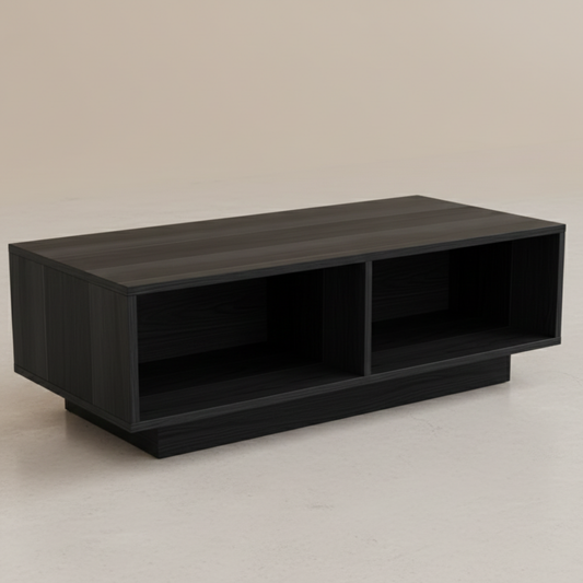 Modern Black Coffee Table with Open Storage
