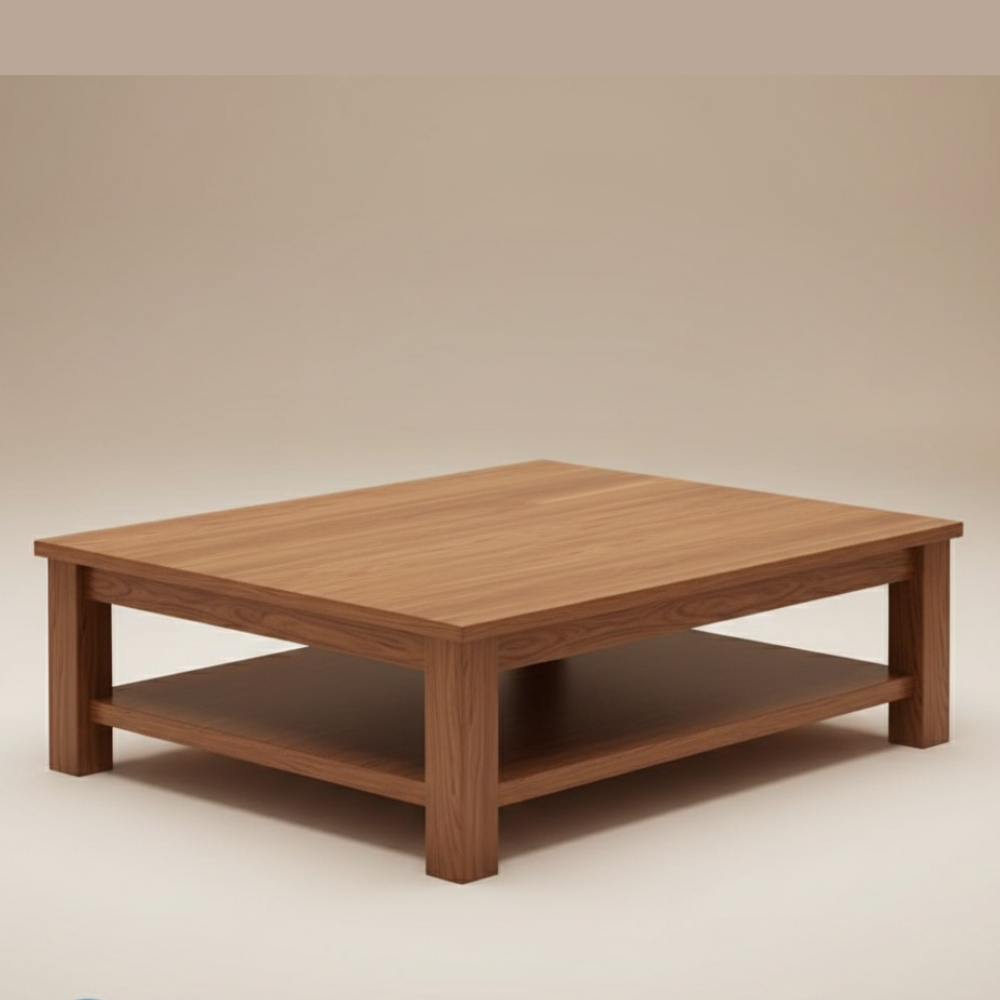 Rectangular Coffee Table with Open Shelf | Premium Wood Finish  - Drizz