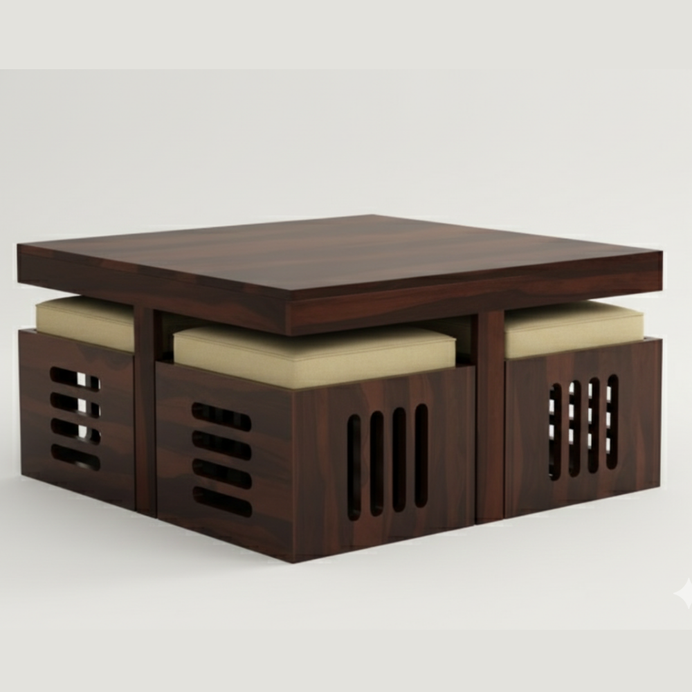 Modern Coffee Table with 4 Stools - Drizz