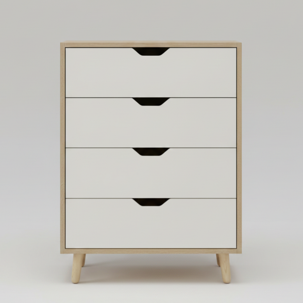 Modern Tall Chest of Drawers 4 Drawer Display and Storage Unit - Drizz