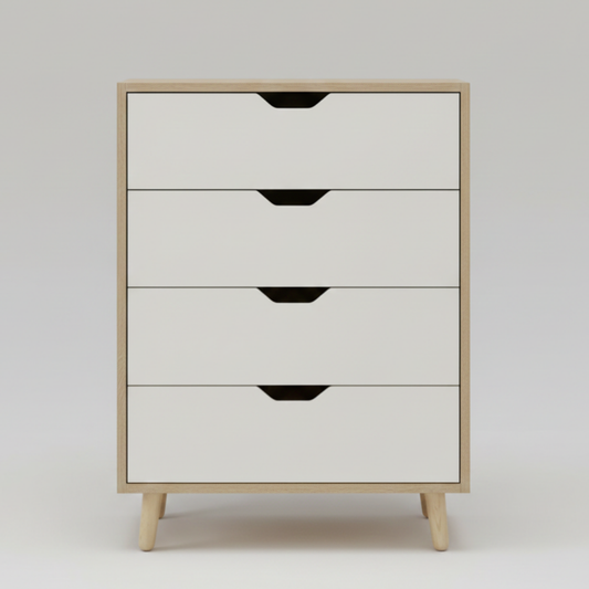 Modern Tall Chest of Drawers 4 Drawer Display and Storage Unit - Drizz