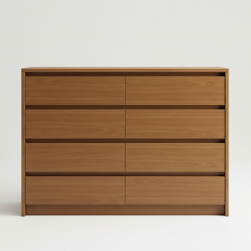 Modern Chest of Drawers | 5 ft Wide | 8 Drawer Floor-Touch Storage Unit - Drizz