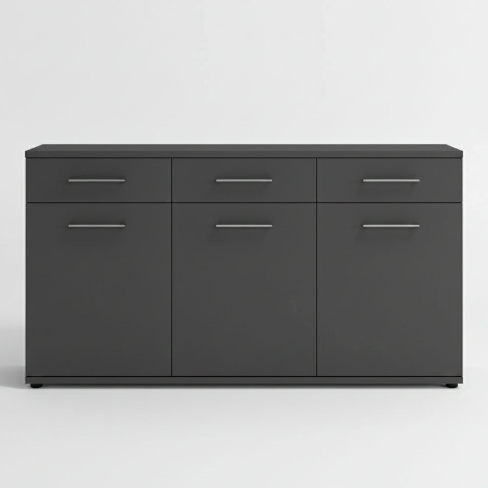 Modern Sideboard Storage Cabinet 5 ft Wide with Shutters and Drawers - Drizz