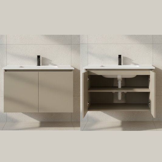 Wall-Hung Bathroom Vanity Cabinet – 30″ × 24″ | PVC / HDMR | Optional Granite Top - Drizz