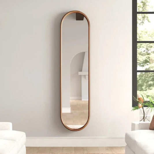 Modern Full Length Wall Mirror with Aluminium Frame Arched Design - Drizz