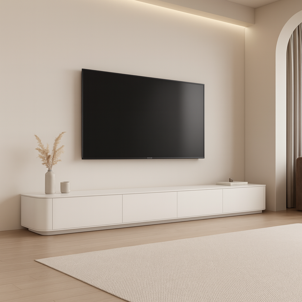 Sleek White TV Base Cabinet - Drizz